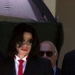 Michael Jackson arrives at the Santa Barbara County courthouse.