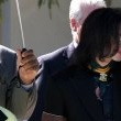 Michael Jackson arrives at the Santa Barbara County courthouse.