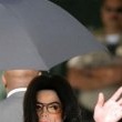 Michael Jackson arrives at the Santa Barbara County courthouse.