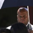 Michael Jackson arrives at the Santa Barbara County courthouse.