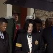 Michael Jackson arrives at the Santa Barbara County courthouse.