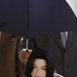 Michael Jackson arrives at the Santa Barbara County courthouse.