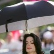Michael Jackson arrives at the Santa Barbara County courthouse.