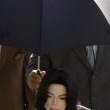 Michael Jackson arrives at the Santa Barbara County courthouse.