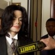 Michael Jackson arrives at the Santa Barbara County courthouse.