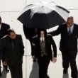 Michael Jackson arrives at the Santa Barbara County courthouse.