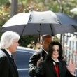 Michael Jackson arrives at the Santa Barbara County courthouse.