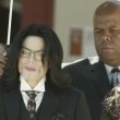 Michael Jackson arrives at the Santa Barbara County courthouse.