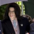 Michael Jackson arrives at the Santa Barbara County courthouse.