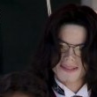 Michael Jackson arrives at the Santa Barbara County courthouse.