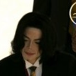 Michael Jackson arrives at the Santa Barbara County courthouse.