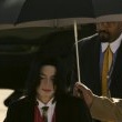 Michael Jackson arrives at the Santa Barbara County courthouse.