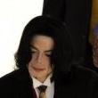 Michael Jackson arrives at the Santa Barbara County courthouse.
