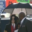 Michael Jackson arrives at the Santa Barbara County courthouse.