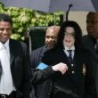 Michael Jackson arrives at the Santa Barbara County courthouse.