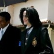 Michael Jackson arrives at the Santa Barbara County courthouse.