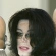 Michael Jackson arrives at the Santa Barbara County courthouse.