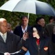 Michael Jackson arrives at the Santa Barbara County courthouse.