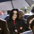 Michael Jackson arrives at the Santa Barbara County courthouse.