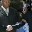 Michael Jackson arrives at the Santa Barbara County courthouse.