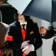 Michael Jackson arrives at the Santa Barbara County courthouse.