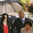 Michael Jackson arrives at the Santa Barbara County courthouse.
