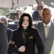 Michael Jackson arrives at the Santa Barbara County courthouse.