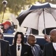 Michael Jackson arrives at the Santa Barbara County courthouse.