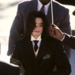 Michael Jackson arrives at the Santa Barbara County courthouse.