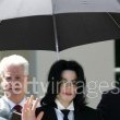Michael Jackson arrives at the Santa Barbara County courthouse.