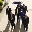 Michael Jackson arrives at the Santa Barbara County courthouse.
