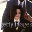 Michael Jackson arrives at the Santa Barbara County courthouse.