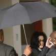 Michael Jackson arrives at the Santa Barbara County courthouse.