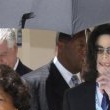 Michael Jackson arrives at the Santa Barbara County courthouse.