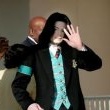 Michael Jackson arrives at the Santa Barbara County courthouse.