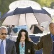 Michael Jackson arrives at the Santa Barbara County courthouse.