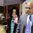 Michael Jackson arrives at the Santa Barbara County courthouse.
