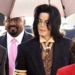 Michael Jackson arrives at the Santa Barbara County courthouse.
