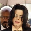 Michael Jackson arrives at the Santa Barbara County courthouse.