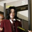 Michael Jackson arrives at the Santa Barbara County courthouse.