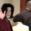 Michael Jackson arrives at the Santa Barbara County courthouse.