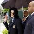 Michael Jackson arrives at the Santa Barbara County courthouse.