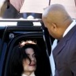 Michael Jackson arrives at the Santa Barbara County courthouse.