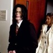 Michael Jackson arrives at the Santa Barbara County courthouse.