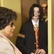 Michael Jackson arrives at the Santa Barbara County courthouse.