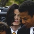 Michael Jackson arrives at the Santa Barbara County courthouse.