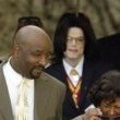 Michael Jackson arrives at the Santa Barbara County courthouse.