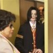Michael Jackson arrives at the Santa Barbara County courthouse.