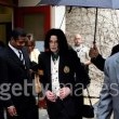 Michael Jackson arrives at the Santa Barbara County courthouse.