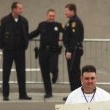 Michael Jackson arrives at the Santa Barbara County courthouse.